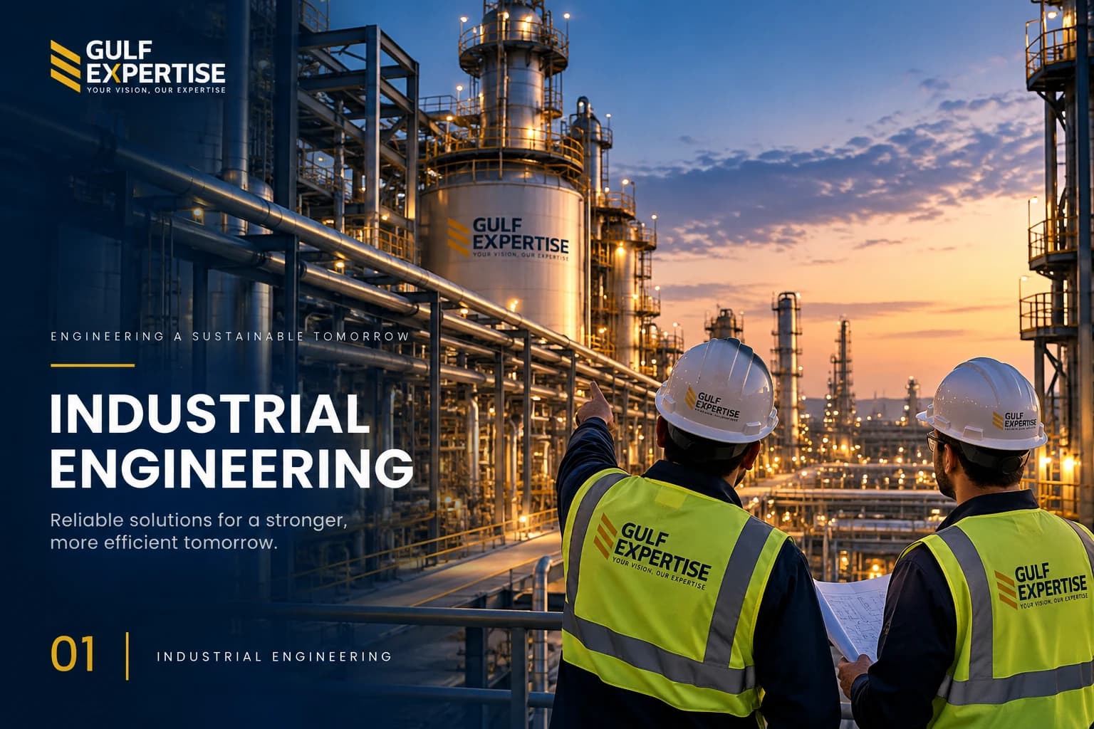 GEC industrial engineering team overlooking an industrial facility